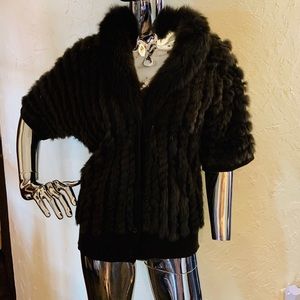 Gabby Eden Furry zip Top